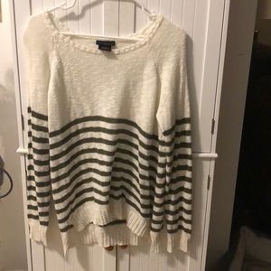 Cream & Green Striped Sweater (It’s Our Time)
